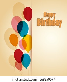 Retro greeting card Happy birthday with place for text