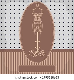 Diseño de plantilla de tarjeta de felicitación retro.Ilustración vectorial para tarjeta de saludo, tarjeta de saludo, afiche o banner. Un maniquí retro pintado para una invitación.