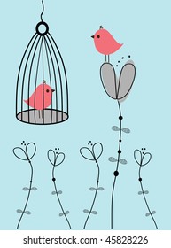 Retro greeting card. Vector illustration.