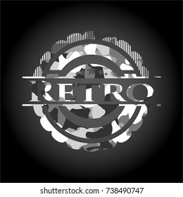Retro grey camouflaged emblem