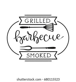 Retro Grill Badges And Labels in Vintage Style
