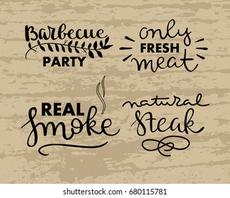 Retro Grill Badges And Labels in Vintage Style