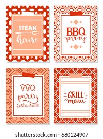 Retro Grill Badges And Labels in Vintage Style