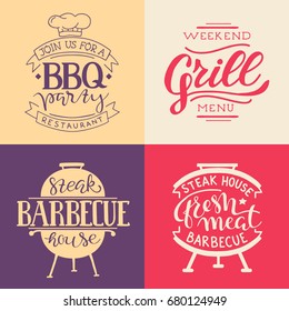 Retro Grill Badges And Labels in Vintage Style