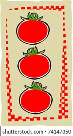 Retro Grocery Deli Tomato Collage Vector Illustration