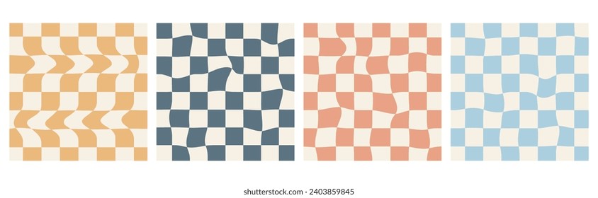 Retro groove poster set vector illustration