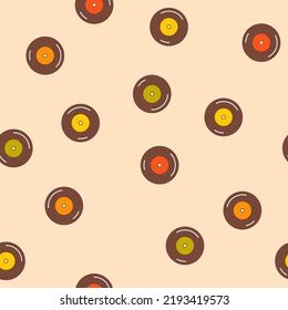 Patrón retro groovy 70 sin fisuras. Ilustración vectorial plana.