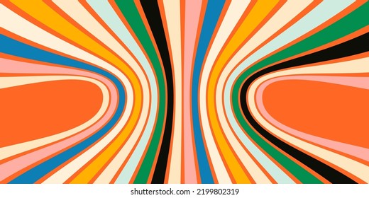 Retro Groovy Background. 70's Vibes Vector Design. Trendy Y2k Backdrop . Funky Retro Wallpaper.