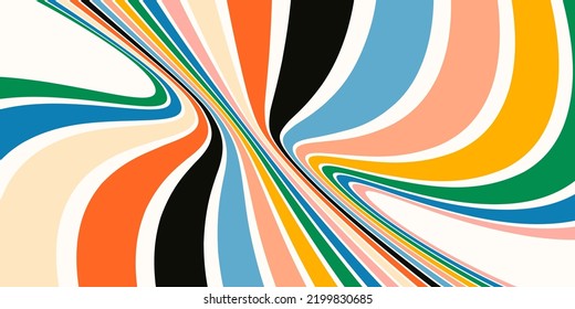 Retro Groovy Background. 70's Vibes Vector Design. Trendy Y2k Backdrop . Funky Retro Wallpaper.