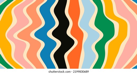 Retro Groovy Background 70s Vibes Vector Stock Vector Royalty Free