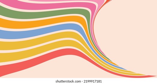 Retro Groovy Background. 70's Vibes Vector Design. Trendy Y2k Backdrop . Funky Retro Wallpaper.