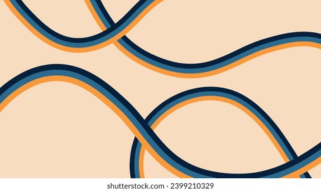 Retro groovy background. Abstract colorful and textured wavy shapes design.