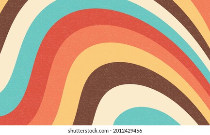 Retro groovy background. Abstract colourful and textured wavy shapes design. - Shutterstock ID 2012429456