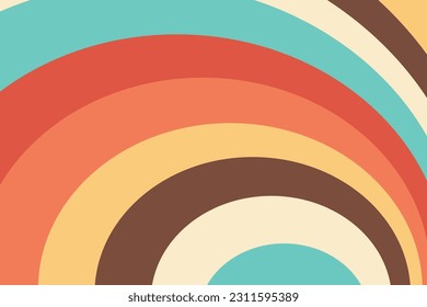 Retro groovy background. Abstract colourful and textured wavy shapes design. eps 10