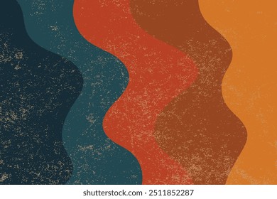Retro groovy background. colorful retro absytract background with grunge texture.
