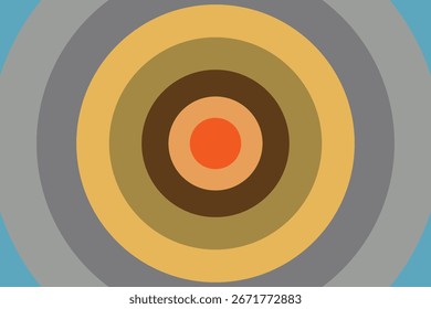 Retro groovy background in multi color. Abstract round shape blur multicolor rectangle background design. Circular geometric pattern vector. 60s and 70s style frame vector illustration.