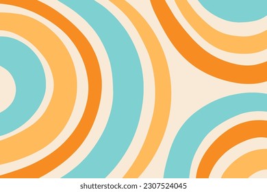 Retro Groovy Background, Trendy 70s Wavy Colorful Backdrop. Vector Illustration Abstract Vintage Pattern Twist Distorted Texture. 