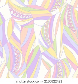 Retro groovy background. Vintage abstract psychedelic vector seamless pattern. Textile and surface design with old fashioned hand drawn geometric wavy print