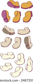 Retro groovy boots mascot parts