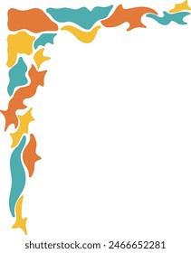 Esquina de borde retro Groovy. Ilustración vectorial en Diseño Abstractas.