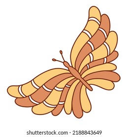 Retro groovy butterfly. Vector illustration.