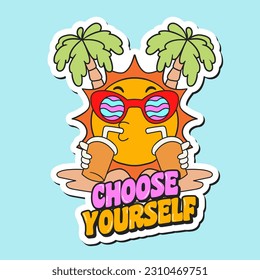 retro groovy cartoon character illustration