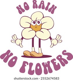Retro groovy character design, vintage cartoon mascot sublimation design