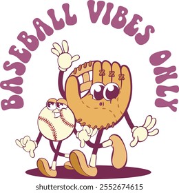 Retro groovy character design, vintage cartoon mascot sublimation design