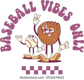 Retro groovy character design, vintage cartoon mascot sublimation design