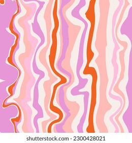 Retro groovy colorful abstract art template set