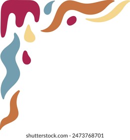Borde de esquina Groovy retro en estilo Abstractas. Ilustración vectorial sobre fondo blanco.