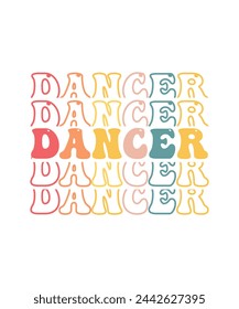 Retro Groovy Dance T-shirt Design