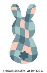 Retro Groovy Easter bunny clipart. Happy Easter day. Cute bunny in cartoon flat style. Hand draw vector illustration