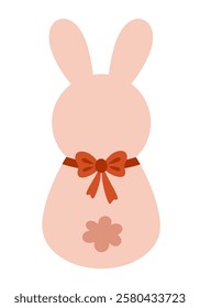 Retro Groovy Easter bunny clipart. Happy Easter day. Cute bunny in cartoon flat style. Hand draw vector illustration