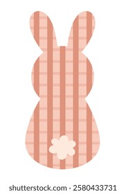 Retro Groovy Easter bunny clipart. Happy Easter day. Cute bunny in cartoon flat style. Hand draw vector illustration