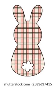 Retro Groovy Easter bunny clipart. Happy Easter day. Cute bunny in cartoon flat style. Hand draw vector illustration