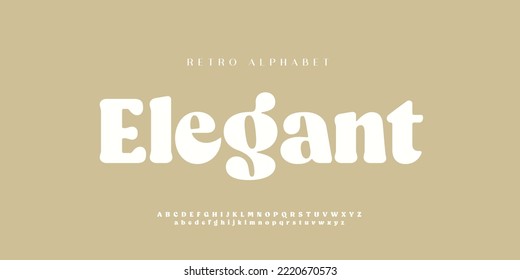 Retro groovy Elegant font alphabet. Minimal modern urban fonts for logo, brand etc. Typography vector illustration