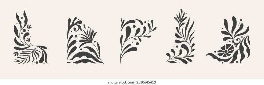 Retro groovy floral illustration in wavy and naive style. Organic shapes, vibrant flowers print for poster, social media or packaging. Botanic vector illustration