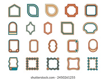 Retro Groovy Frame Element Set