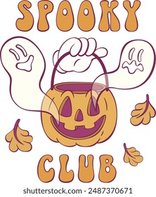 Retro groovy Halloween Mascor Design