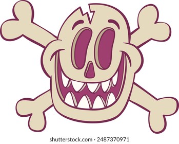 Retro groovy halloween mascor design