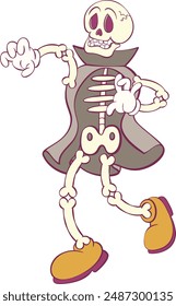 Retro groovy halloween mascot character