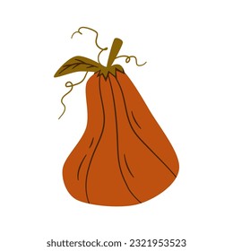 Retro Groovy Halloween pumpkin. Trippy retro spooky elements. Groovy boho vector illustration. Autumn october holiday.