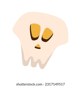 Retro Groovy Halloween skull. Trippy retro spooky elements. Groovy boho vector illustration. Autumn october holiday.