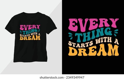 Retro Groovy Inspirational T-shirt Design with retro style