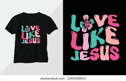 Retro Groovy Inspirational T-shirt Design with retro style