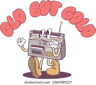 Retro groovy mascot character design