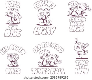 Retro groovy mascot character design