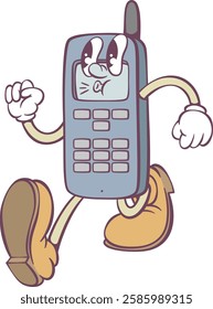 Retro groovy mascot character design