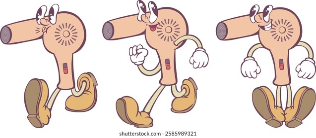 Retro groovy mascot character design